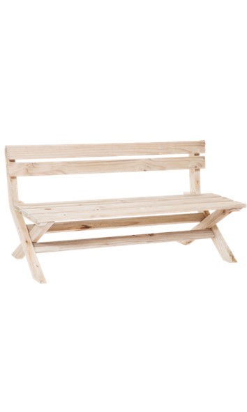 Bench no arms 1.2m unpainted